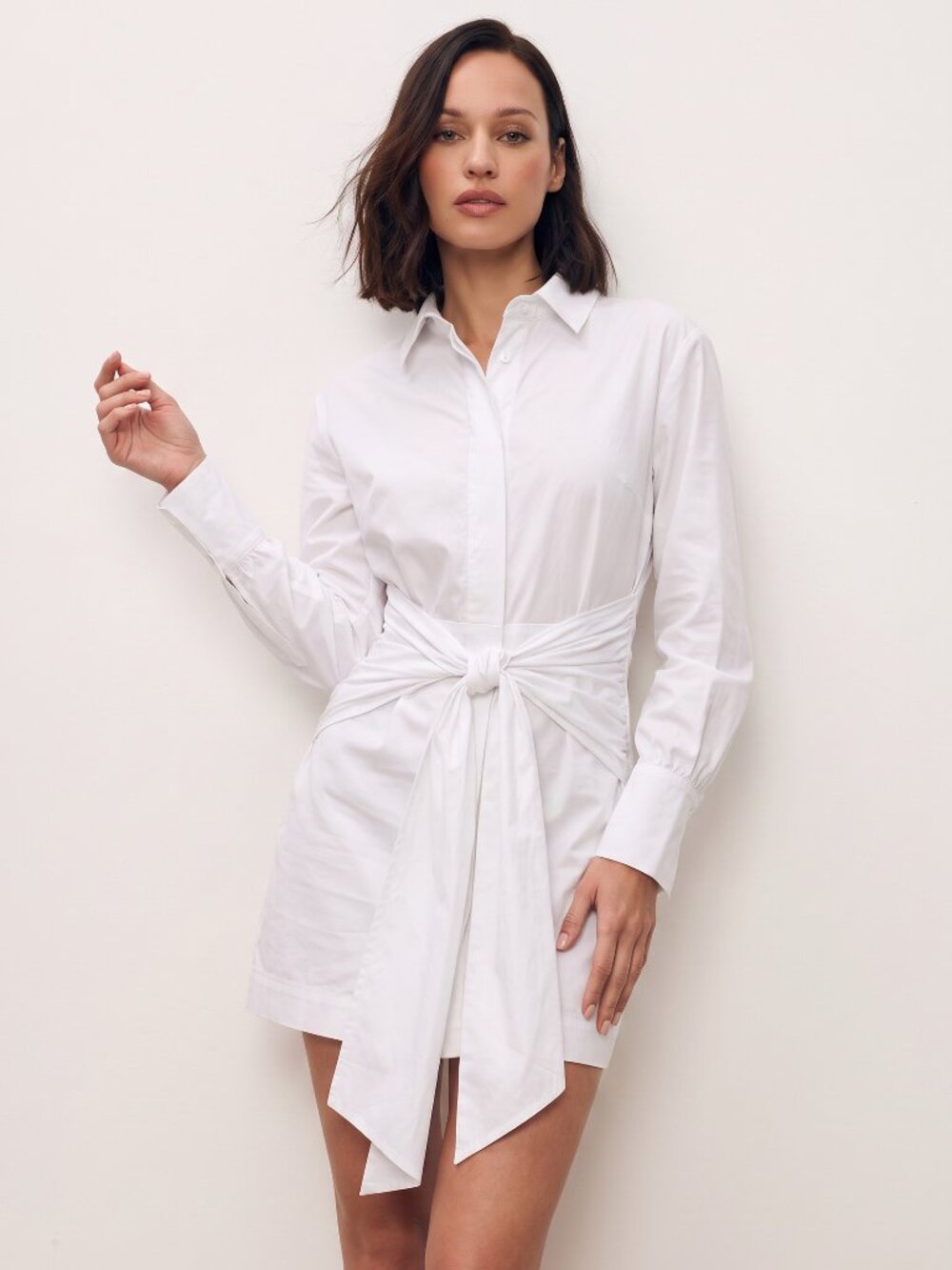THE NOLI SHOP Lana Dress Wrap-tie detailing at the waist White